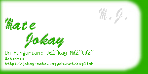 mate jokay business card